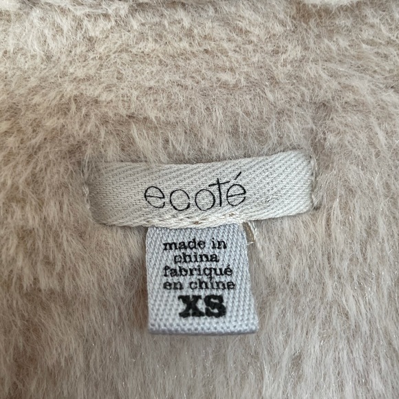 Ecote Faux Shearling Vest, Tan, XS - Picture 8 of 9